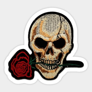 Skull Rose Patch Sticker